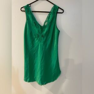 Val Mode made in the USA Elegant Green Lace Chemise
